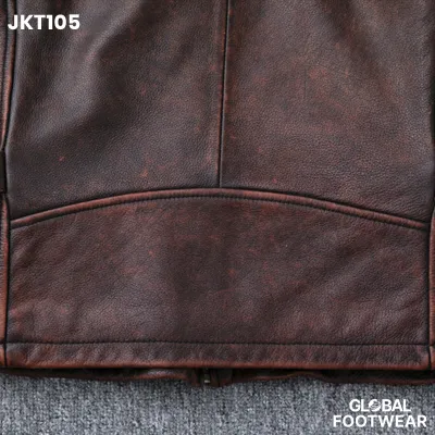 Motorcycle Retro First Layer Cowhide Genuine Leather Jacket